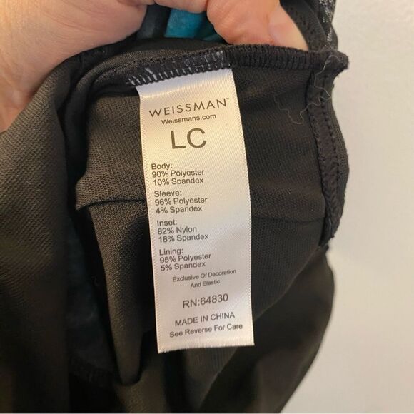 WEISSMAN Elite Dance mesh blue Splattered Metallic Leotard NV12029 LC 10/12 - Picture 9 of 12